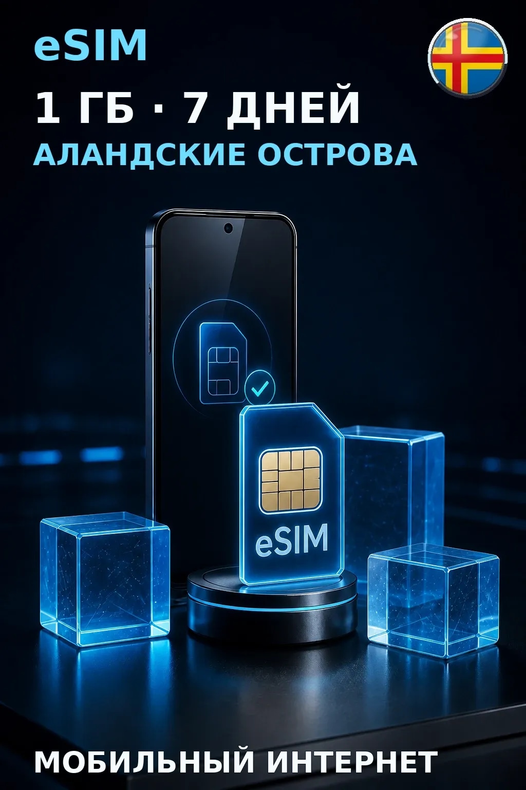 eSIM Аландские Острова — 1 ГБ, 7 дней — интернет