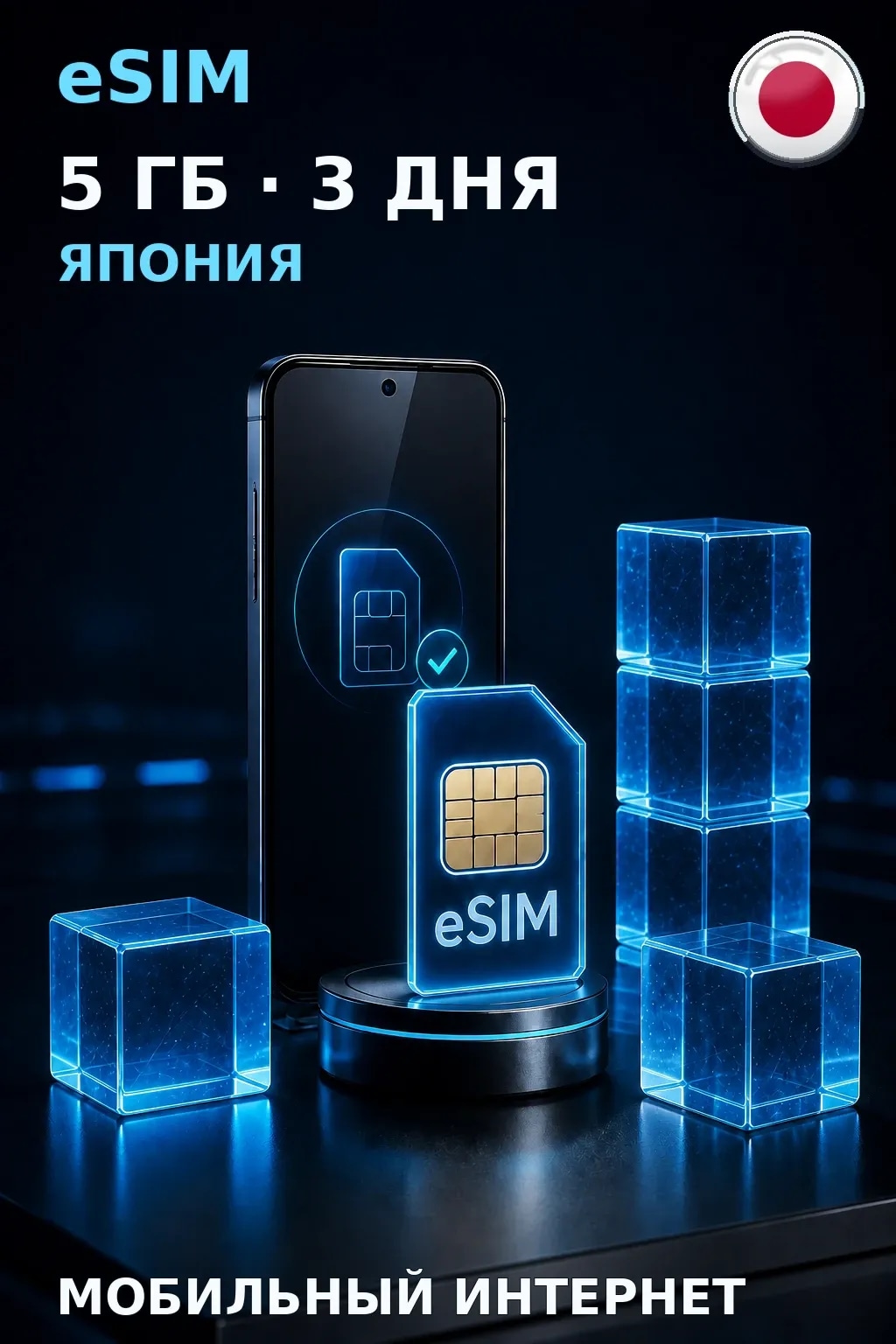 eSIM Япония — 5 ГБ, 3 дня — интернет