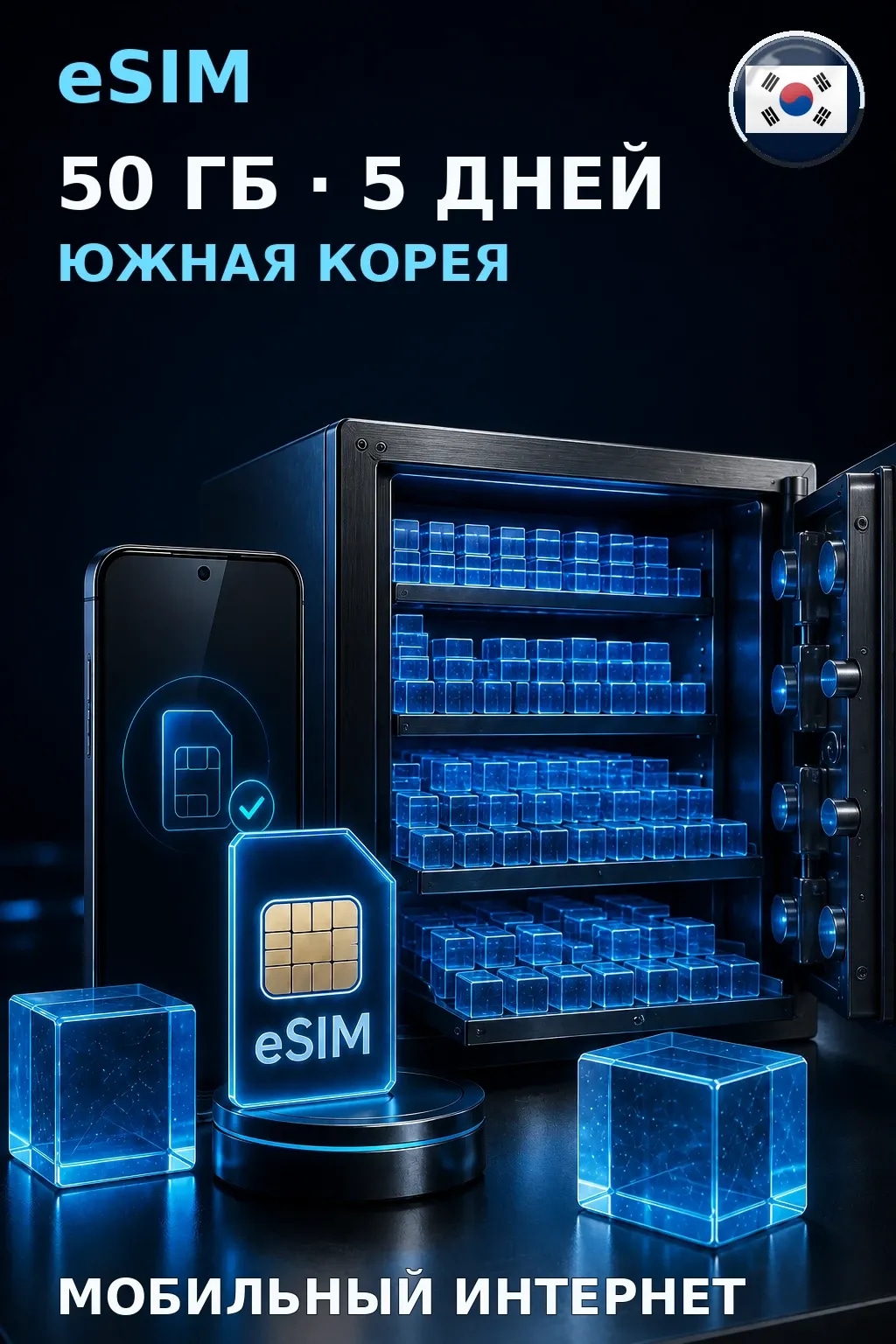 eSIM Южная Корея — 50 ГБ, 5 дней — интернет