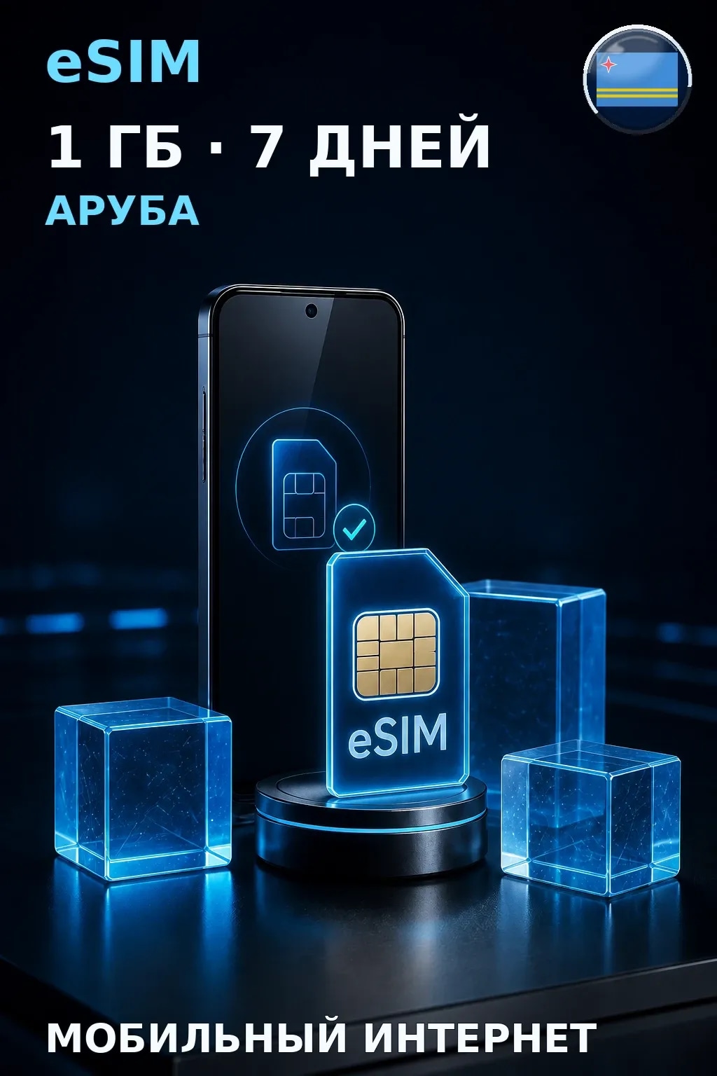 eSIM Аруба — 1 ГБ, 7 дней — интернет