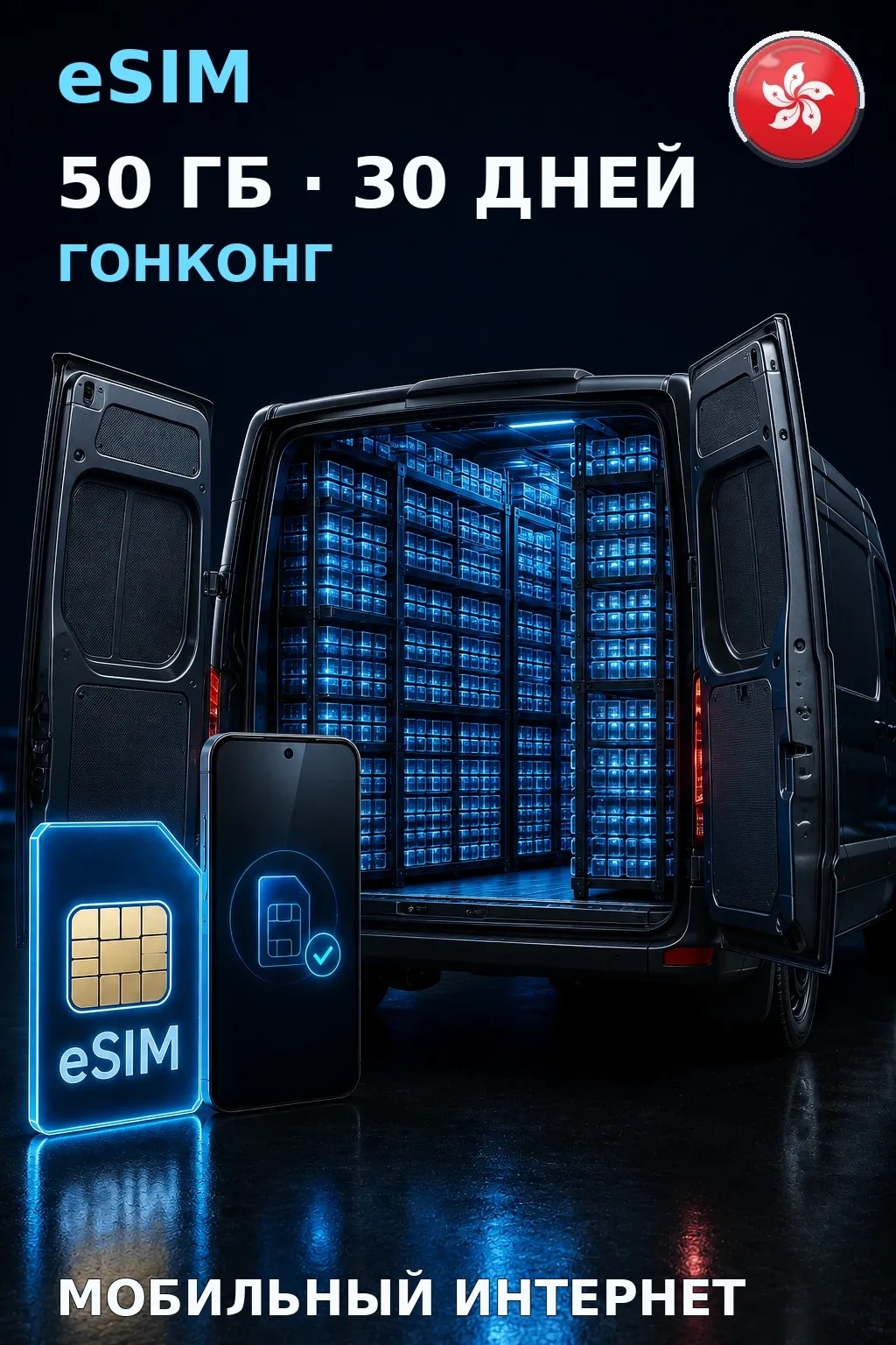 eSIM Гонконг — 50 ГБ, 30 дней — интернет