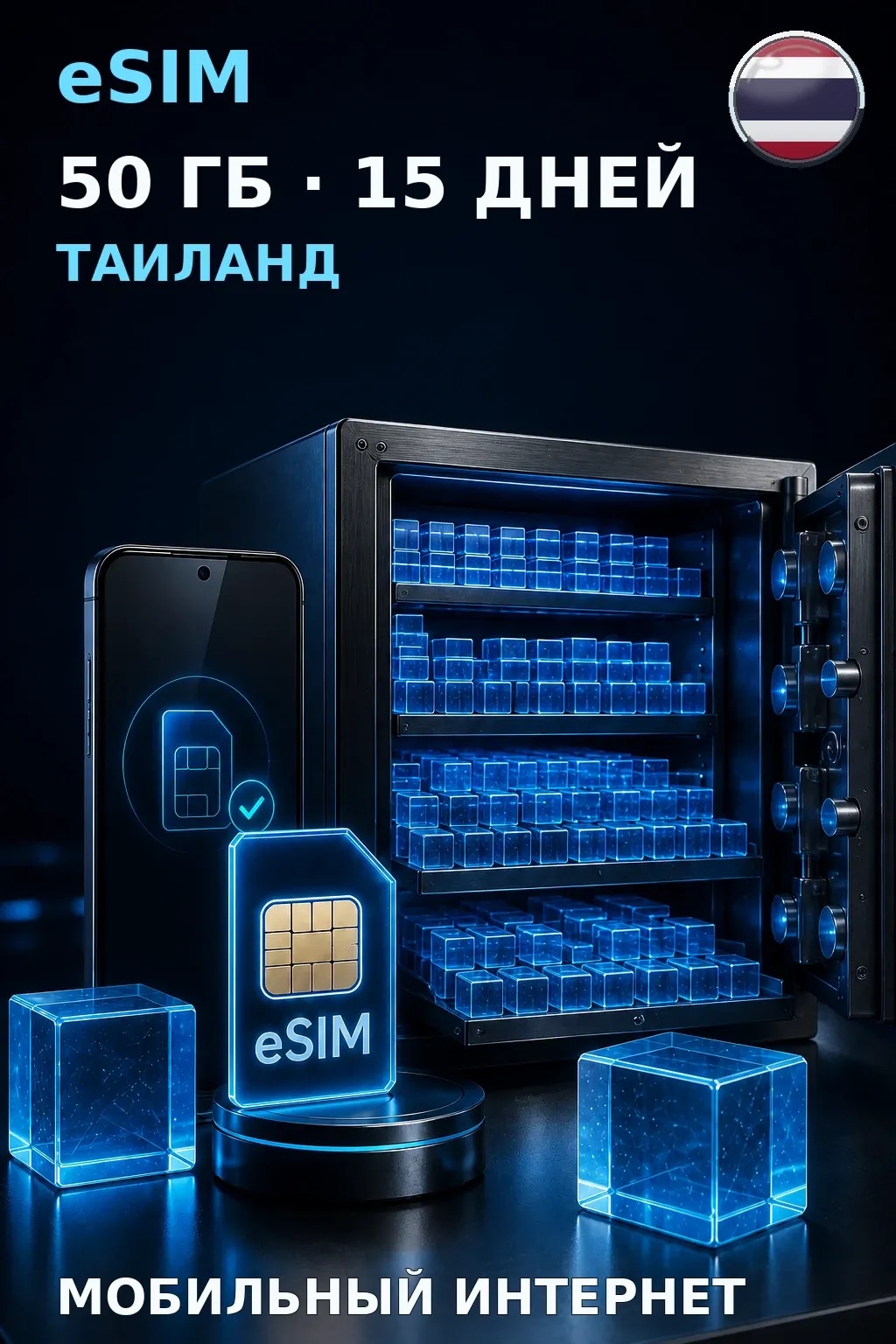 eSIM Таиланд — 50 ГБ, 15 дней — интернет